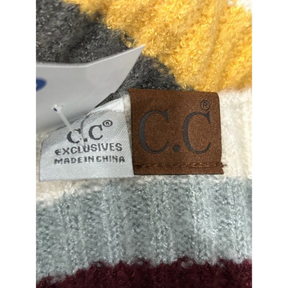 C.C. Exclusives NWT Striped Knit Scarf With Multicolor Pattern - Picture 3 of 6